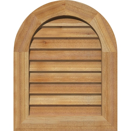 Round Top Gable Vnt Non-Functional Western Red Cedar Gable Vnt W/Decorative Face Frame, 34W X 32H